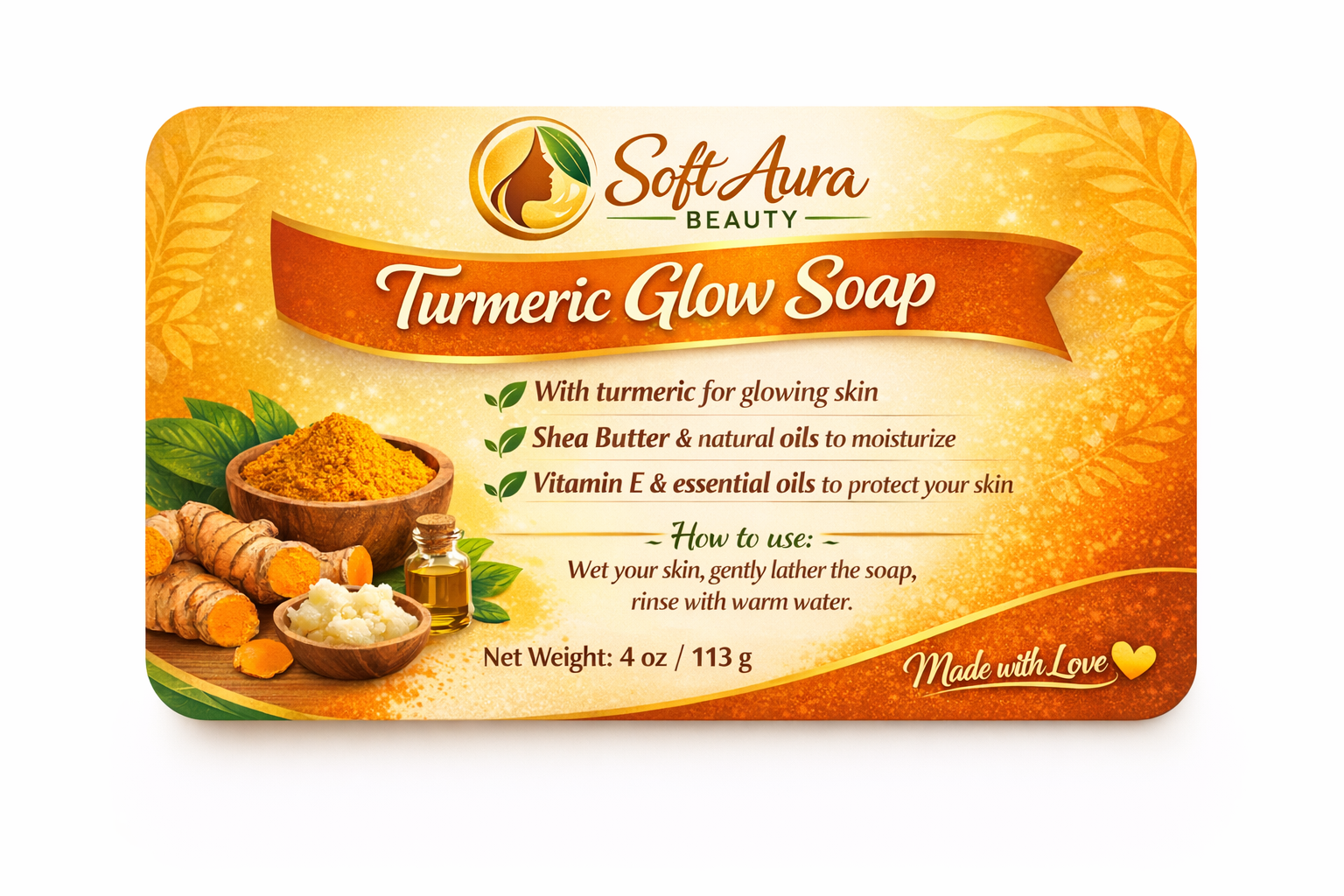 Soft aura beauty -tumeric soap